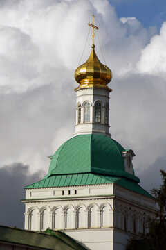 Trinity Sergius Lavra. Sergiyev Posad, Russia. Popular landmark. UNESCO World Heritage Site. Color winter photo	