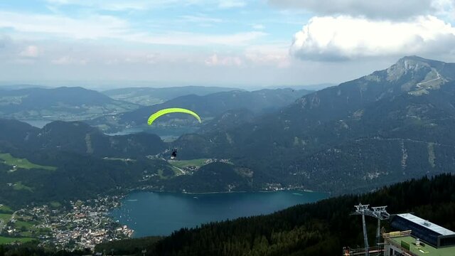 Paraglider at the start in the Salzburger Land, Altausse Austria at 05.09.2020