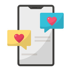 Instant messaging between lovers Concept vector color Icon design, Love and romance symbol on white background, Valentines Day Sign, 