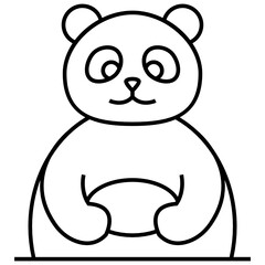 Chinese Black Bear Concept Wild Animal Vector Icon Design, Traditional Chinese Culture Symbol on white background, Lunar New Year of the Ox 2021 Sign, China Travel Guide Stock