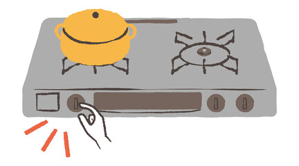 illustration of turn off the gas range