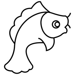 Carp Fish Concept, Sea Food Vector Icon Design, Traditional Chinese Culture Symbol on white background, Lunar New Year of the Ox 2021 Sign, China Travel Guide Stock 