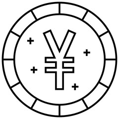 Yen Cash Coins Concept Vector Icon Design, Traditional Chinese Culture Symbol on white background, Lunar New Year of the Ox 2021 Sign, China Travel Guide Stock