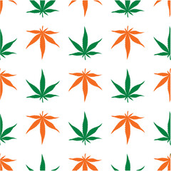 Cannabis leaves seamless texture, legalized culture, design element for t-shirts
