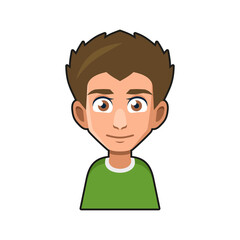 Cute Young Man Avatar Character. Cartoon Style Userpic Icon. Vector