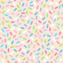 Fototapeta na wymiar Colorful cake sprinkles topping seamless pattern