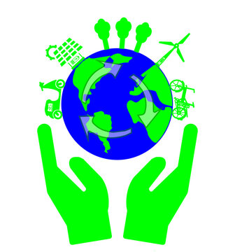 Green World, Sustainable Living, hands, Recycling, Clean energy