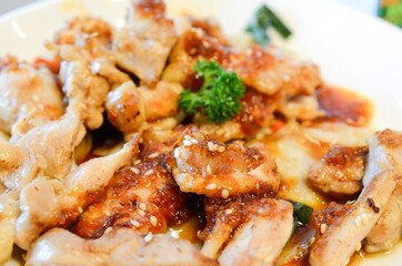 chicken with rice sauce cooked 