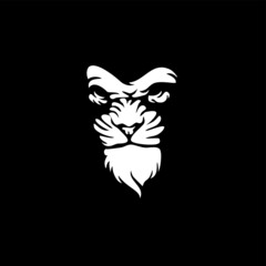 Wild Angry Lion Head Logo Vector Template Illustration Design Mascot Animal