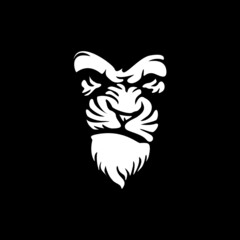 Wild Angry Lion Head Logo Vector Template Illustration Design Mascot Animal