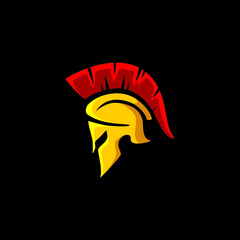 Spartan warrior symbol, emblem. Spartan helmet logo,  
Spartan Greek gladiator helmet logo