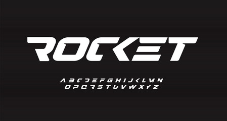 Italic bold speed alphabet. Rocket futuristic font, minimalist type for modern sport logo and space science logo. Fast action style letters set, vector typography design. © artyway