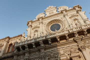 Exterior of the Church of the Holy Cross in Lecce, Apulia, Italy - Europe