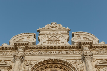 Exterior of the Church of the Holy Cross in Lecce, Apulia, Italy - Europe