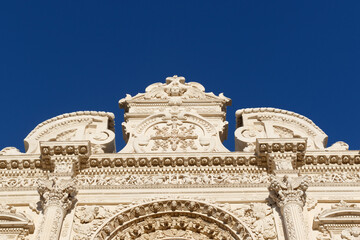 Exterior of the Church of the Holy Cross in Lecce, Apulia, Italy - Europe