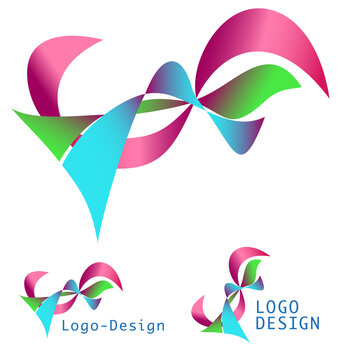 abstract logo design ribbon 2