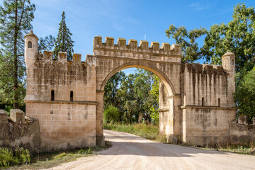 Big entrance to farm and winery in Alentejo, Portugal