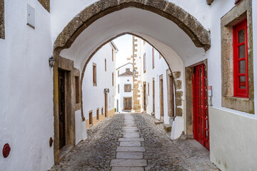 Naklejka premium Charming street of historic Marvao, Alentejo, Portugal
