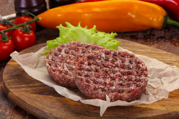 Raw burger cutlet