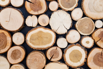 Cutting wood is arrange to be the natural wall.