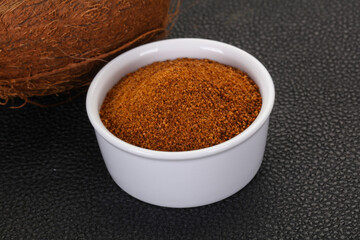 Coconut brown sugar in the bowl