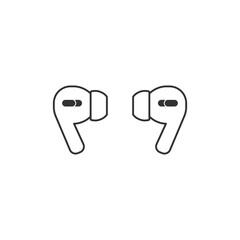 Airpods icon. Wireless symbol modern, simple, vector, icon for website design, mobile app, ui. Vector Illustration