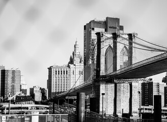 Obraz premium city bridge and city skyline Brooklyn New York 