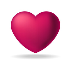 3d pink heart isolated on white background .Romantic mood. Heart for Valentine's day