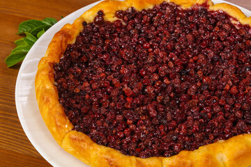 Homemade Pie with sweet cowberry