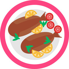 English Food Icon. Food Icon. Vector Illustration