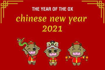 Fototapeta na wymiar Chinese New Year, The Year of The Ox