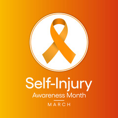 Vector illustration on the theme of Self Injury Awareness Month In honor of Adolescent, which occurs annually during the month of March,