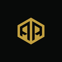 Initial letter AA hexagon logo design vector