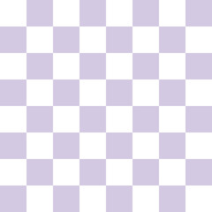 Vector seamless pattern of flat lavender lilac colored chess board checkered texture isolated on white background