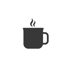 Cup of tea icon on white. Vector flat