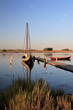 Ladby viking ship at the Kerteminde fjord in Denmark