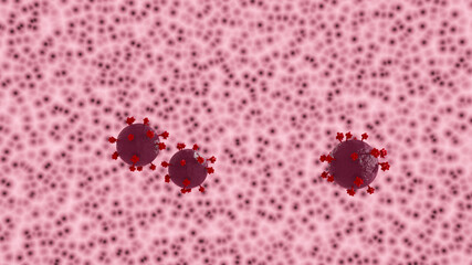 3D Illustration Covid 19 viruses floating around