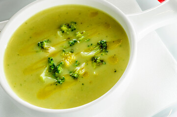 Plate of broccoli soup