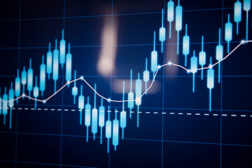 Stock market trading investment candlestick graph. Finance and economy concept
