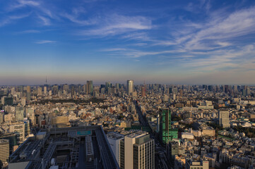Naklejka na ściany i meble 東京都渋谷区から見た東京の夕景