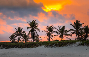 Fototapeta premium O lindo Pôr do Sol na Praia do Francês