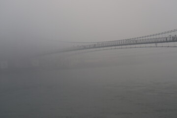 bridge in fog