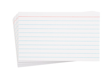 Retro white paper index cards isolated on white