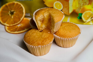 cupcakes on a white background. Baking 