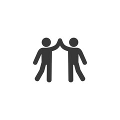 High five hand gesture silhouette icon. Friendship. Friends. Isolated vector illustration. 