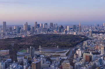 Fototapeta premium 東京都渋谷区から見た東京の夕景