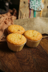 cupcakes on a black background. Baking 