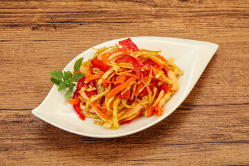 Cabbage salad with carrot and pepper