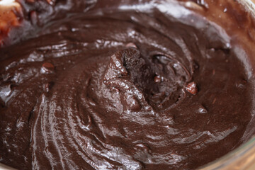 Melted chocolate swirl background,