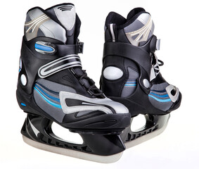 Man's hockey skates  on white background